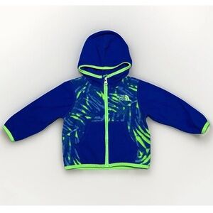 North Face Fleece Hoodie Baby 6-12 Months Blue Hood Jacket Polartec Outerwear